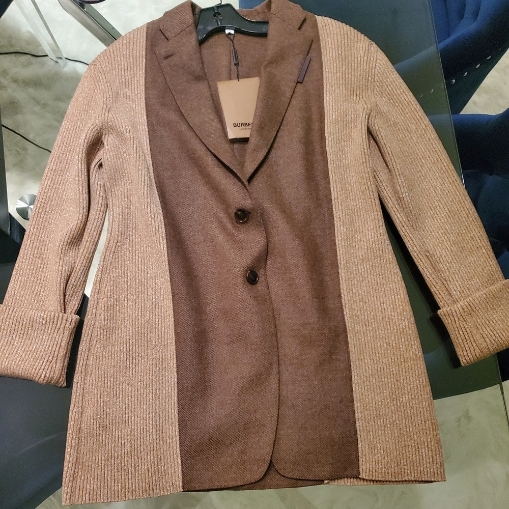 Burberry Blazer Panel Rib-Knit Cardigan - Picture 7 of 16